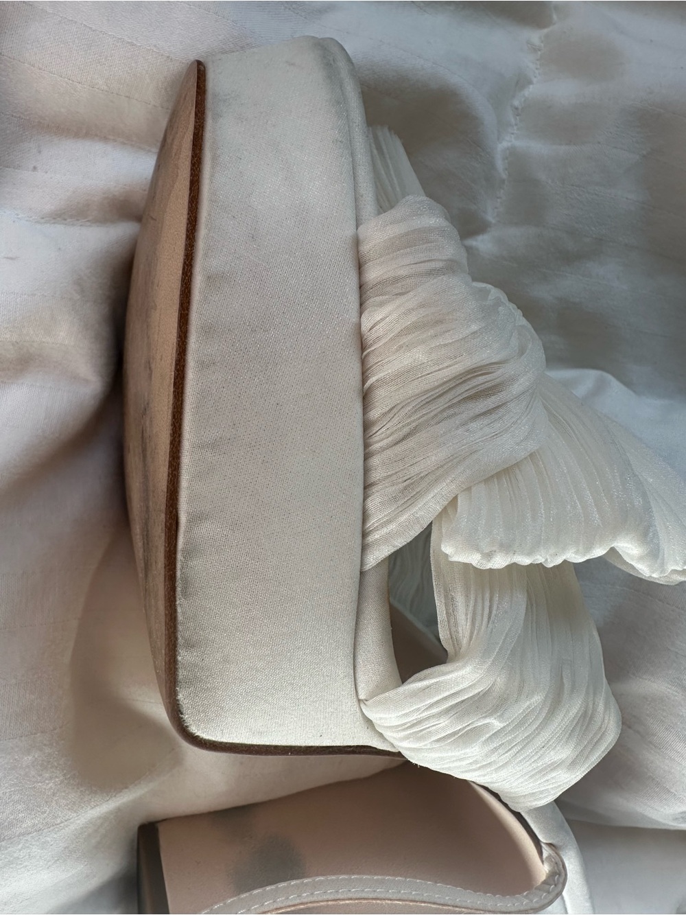 Loeffler Randall Natalia Pearl Platform Bow Heel Sandals Ivory Bridal Wedding - Picture 3 of 9